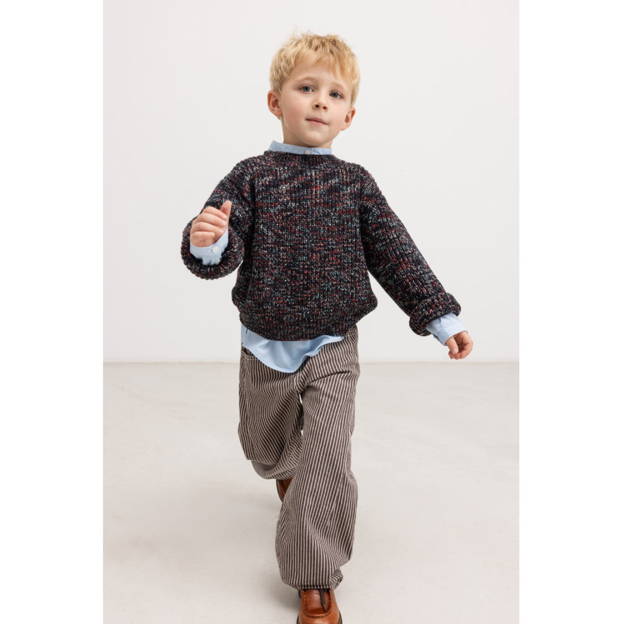 MarMar Cotton Knit Spacedye Deepest Sea Space Teno Knitted Blouse