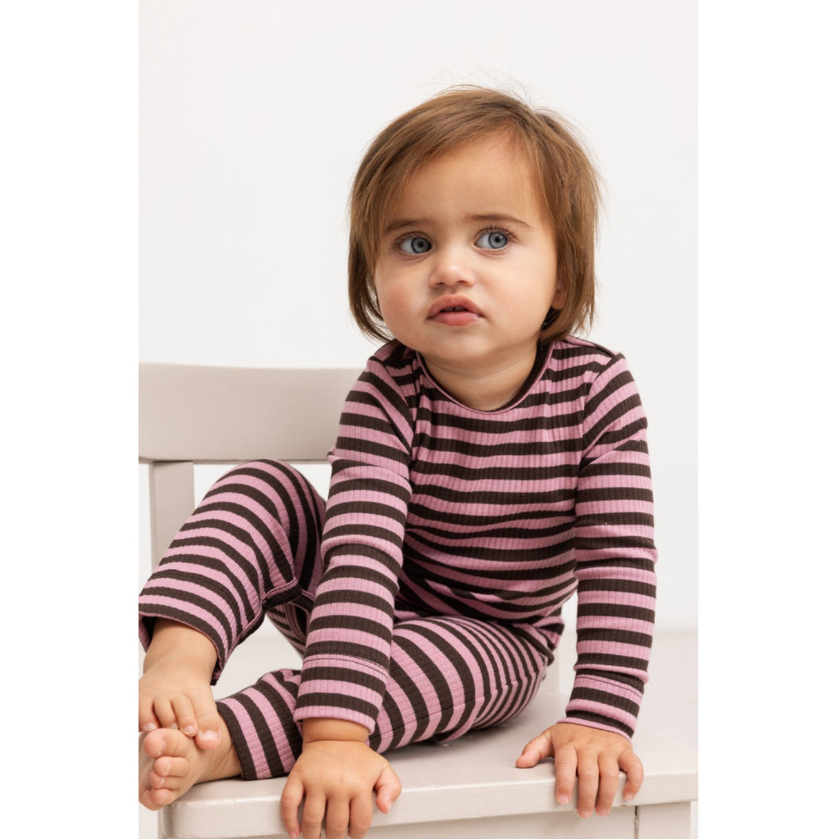 MarMar Modal Stripe Heather Stripe Plain Body LS