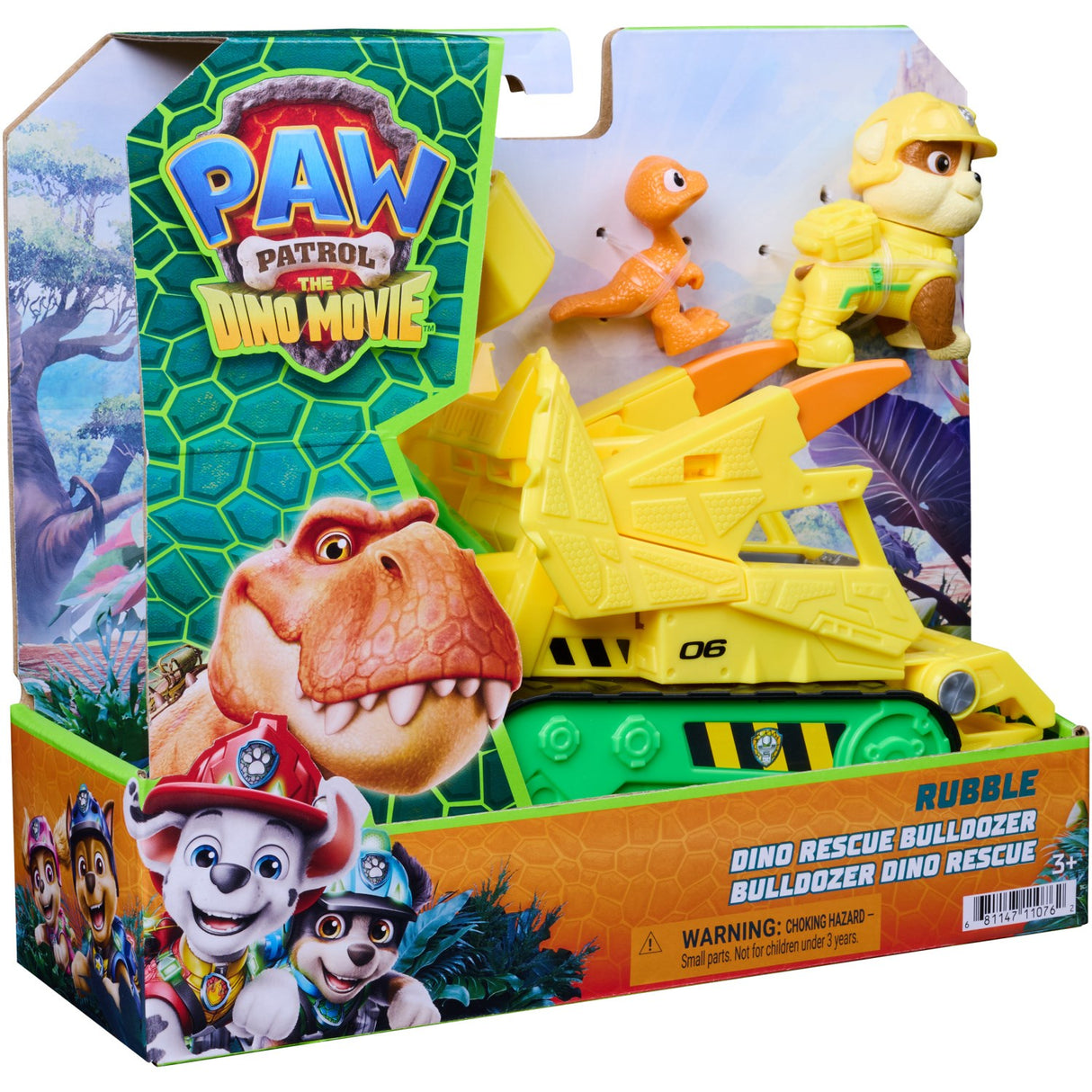 Paw Patrol Movie 3 Dino Tema Køretøj Rubble