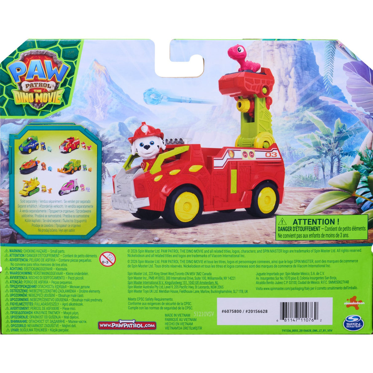 Paw Patrol Movie 3 Dino Tema Køretøj Marshall