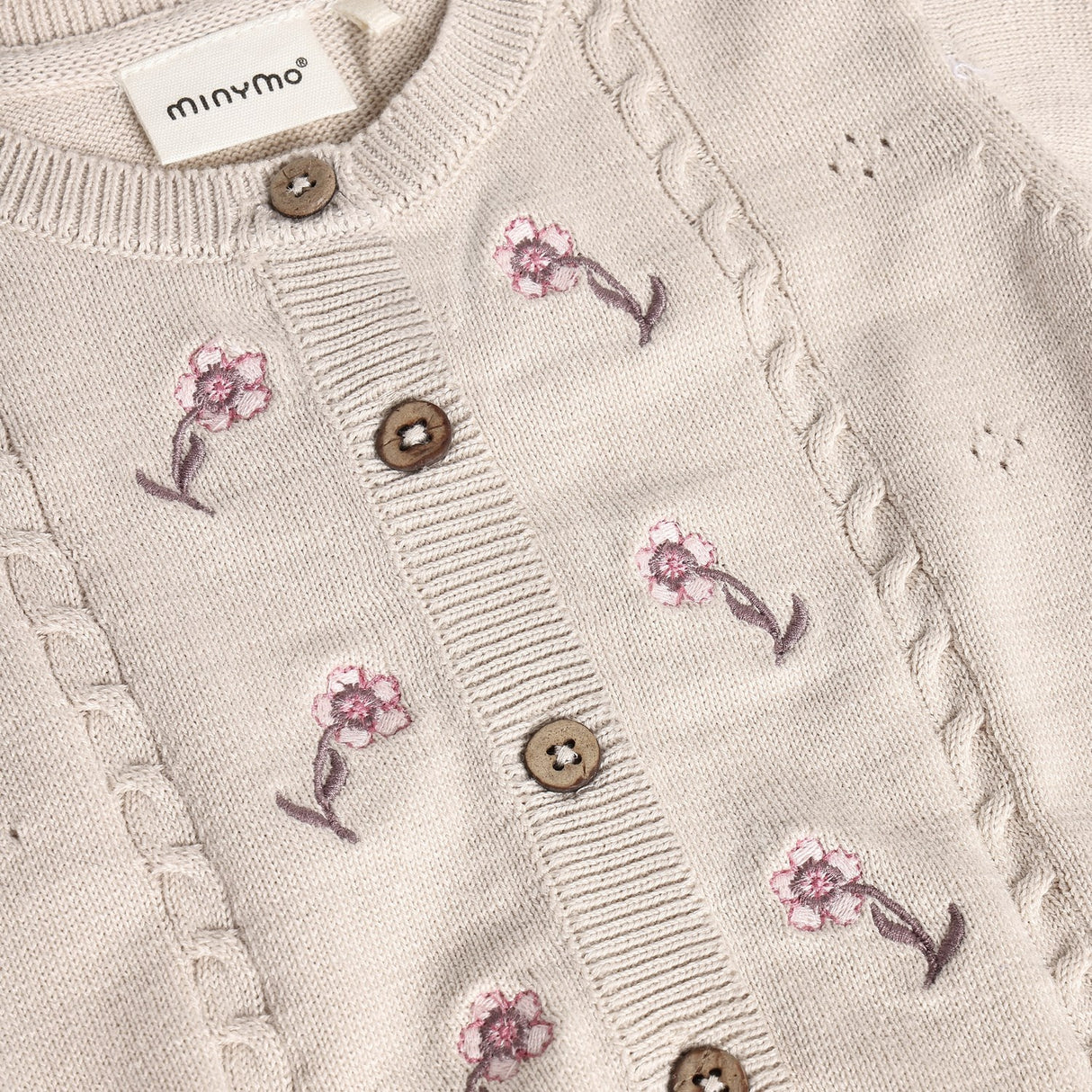Minymo Pink Tint Cardigan Knit