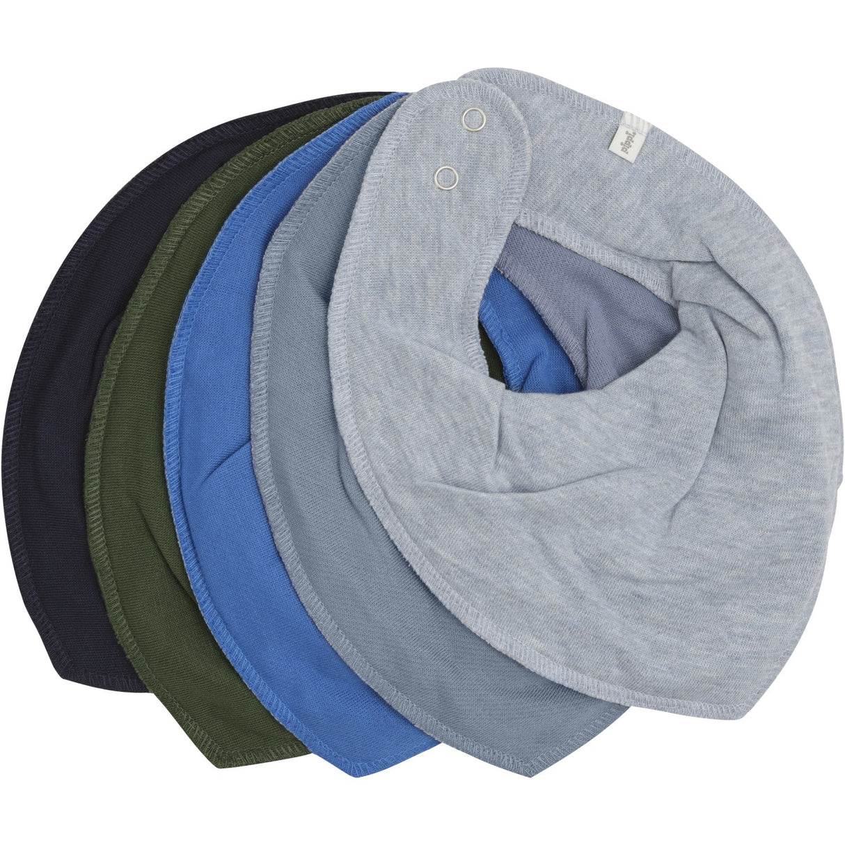 Pippi Blue Bandana Bib - Solid (5-Pack)