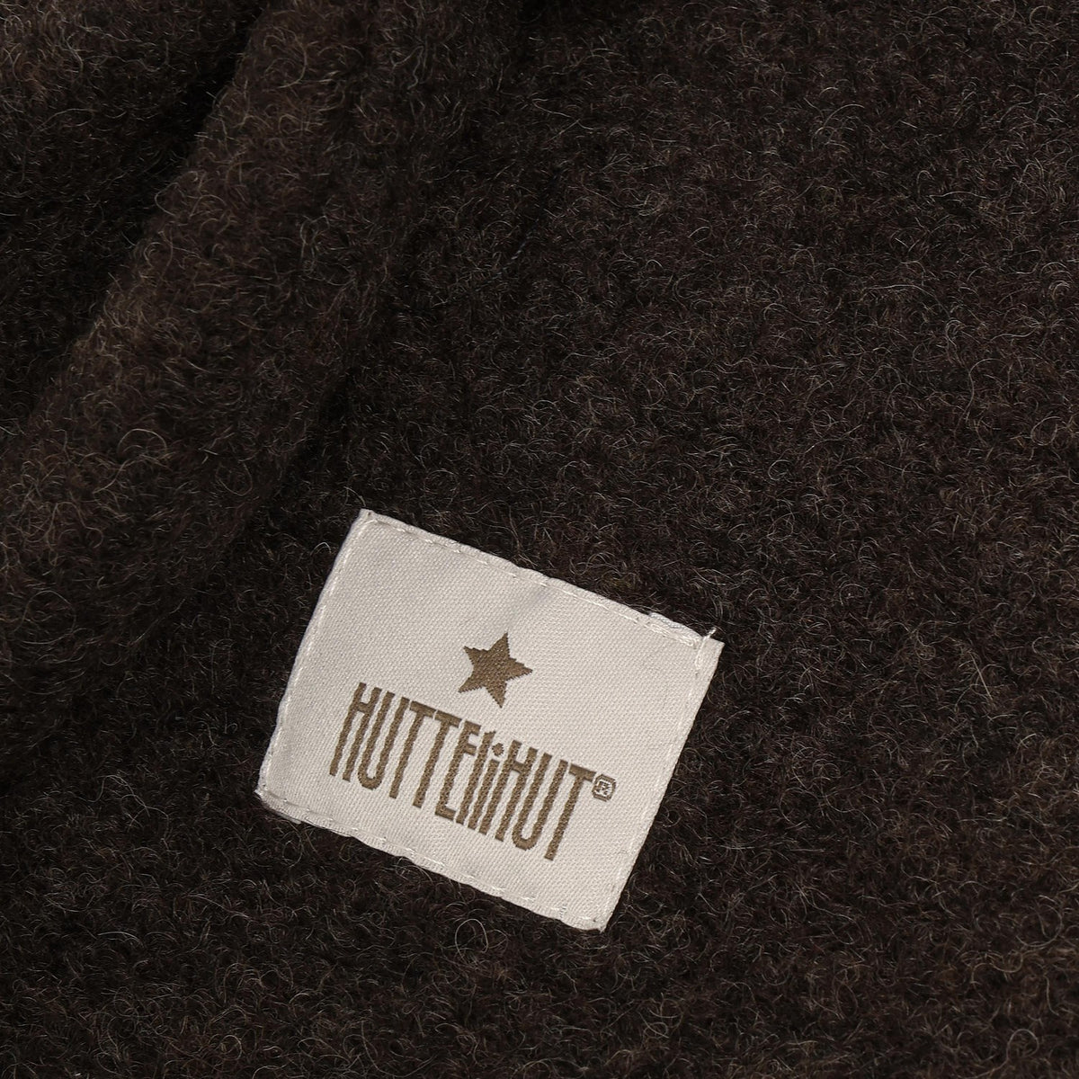 Huttelihut Dark Brown Melange Balaclava Ears Wool