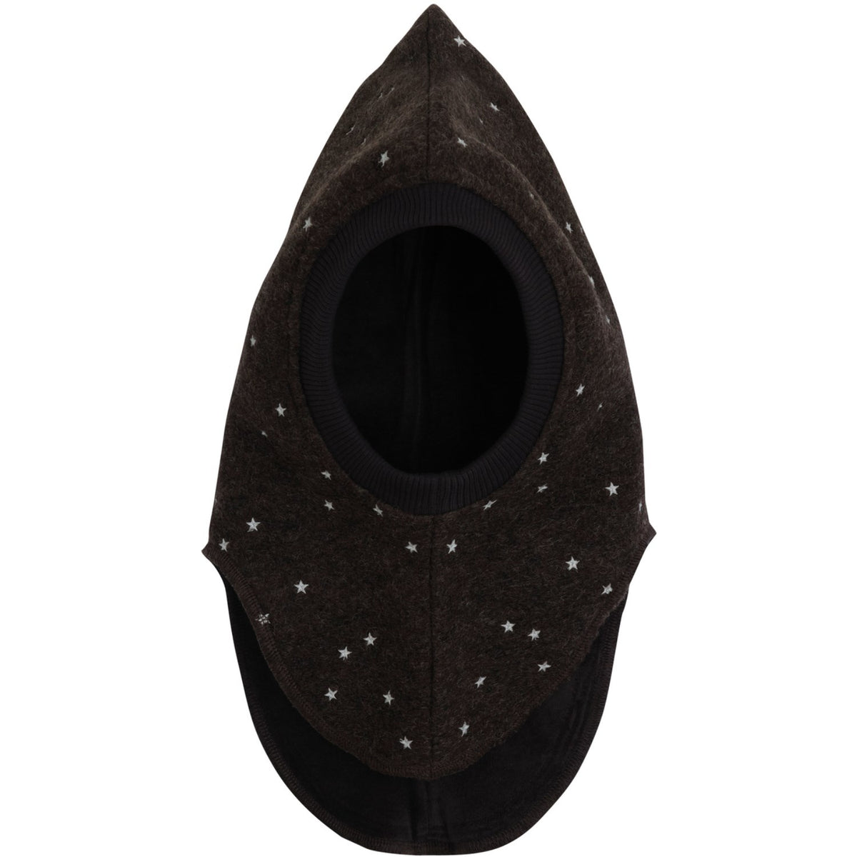 Huttelihut Dark Brown Melange Balaclava Emb. Wool