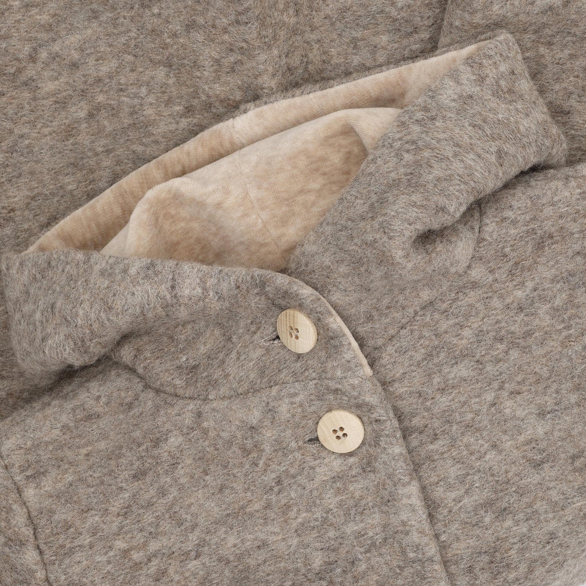 Huttelihut Camel Melange Coat Hood Wool W. Lining