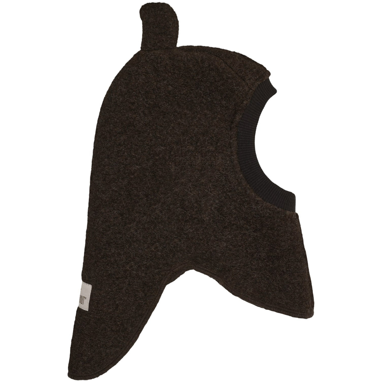 Huttelihut Dark Brown Melange Balaclava Ears Wool