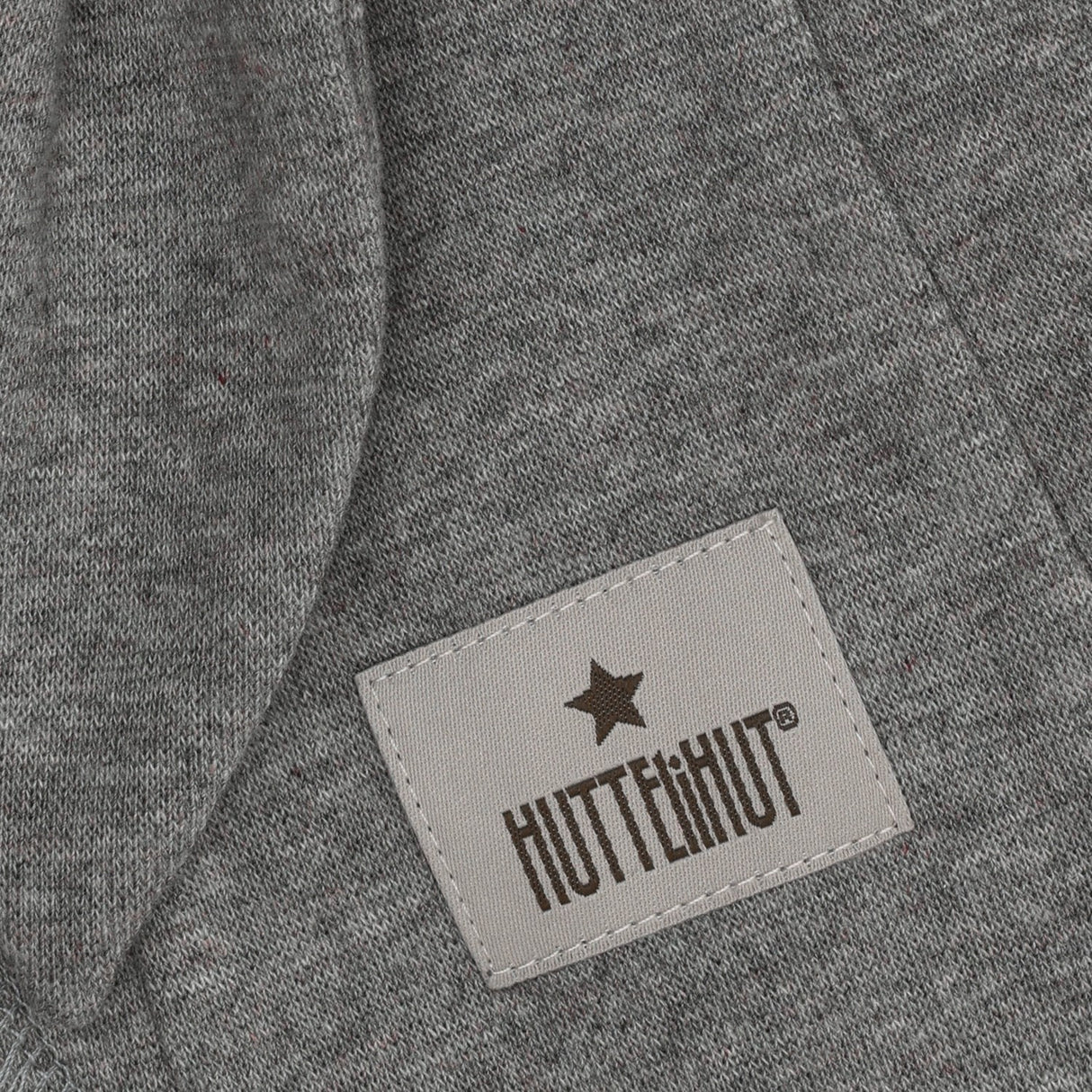 Huttelihut Medium Grey Melange Balaclava Ears Cotton Rib