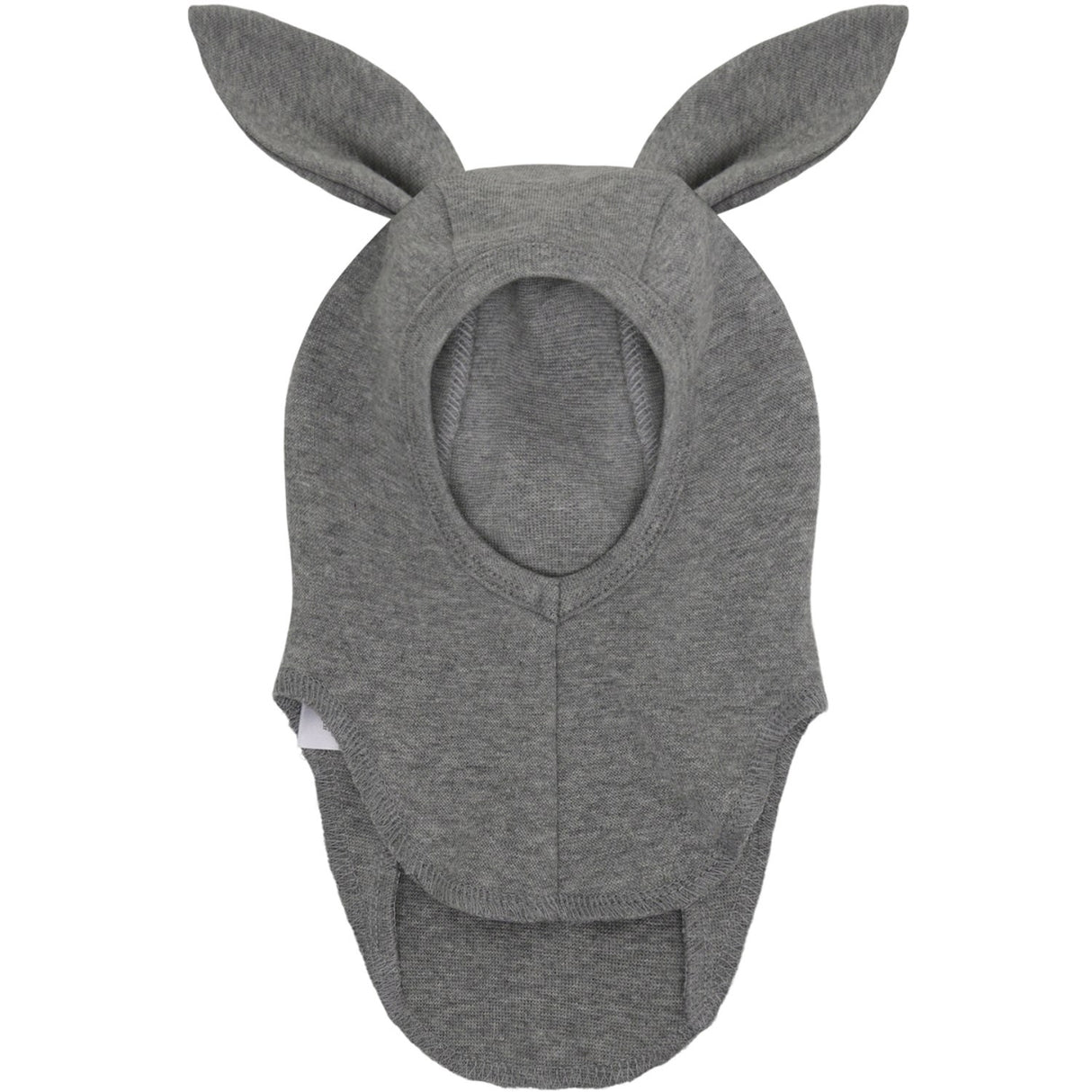 Huttelihut Medium Grey Melange Balaclava Ears Cotton Rib
