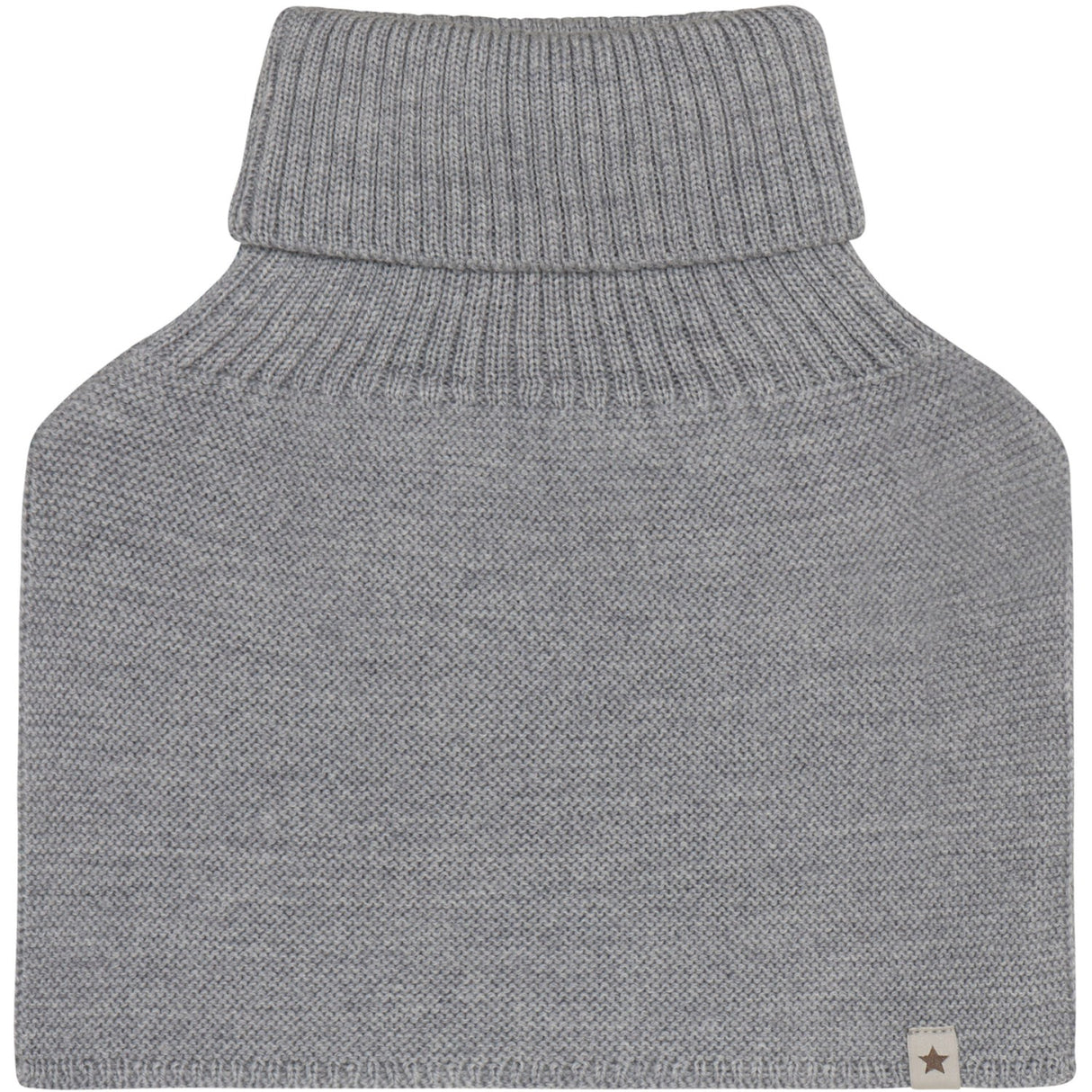 Huttelihut Medium Grey Melange Neck Warmer Wool Knit