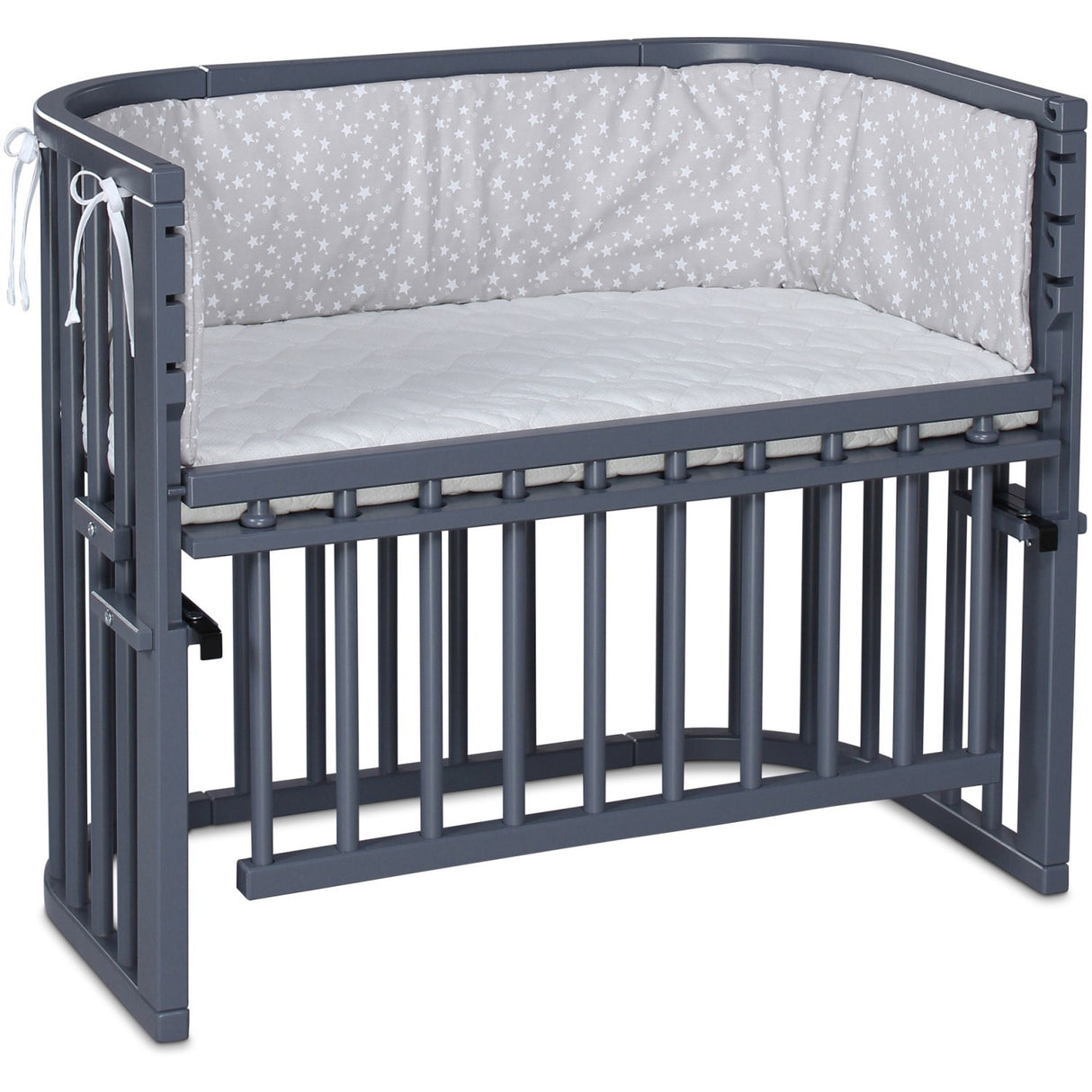 babybay® Grey Varnished Maxi Comfort Plus Co-sleeper