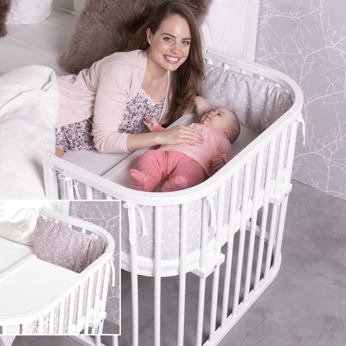 babybay® White Varnished Maxi Comfort Plus Co-sleeper