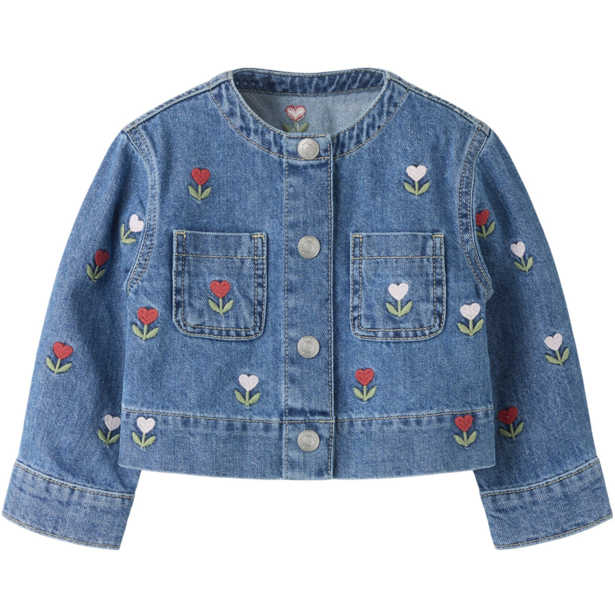 Name It Medium Blue Denim Embroided Nmfmalo Dnm Emb Jacket 5526-Bp