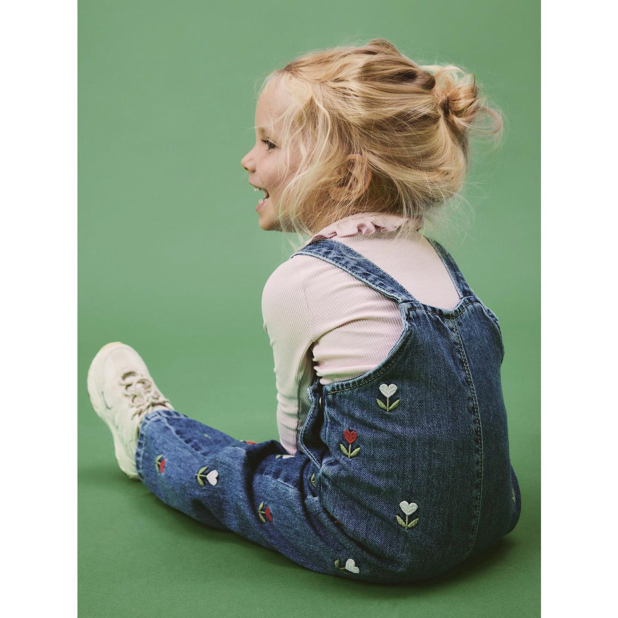 Name It Medium Blue Denim Embroided Nmfmalo Dnm Emb Overall 5526-Bp