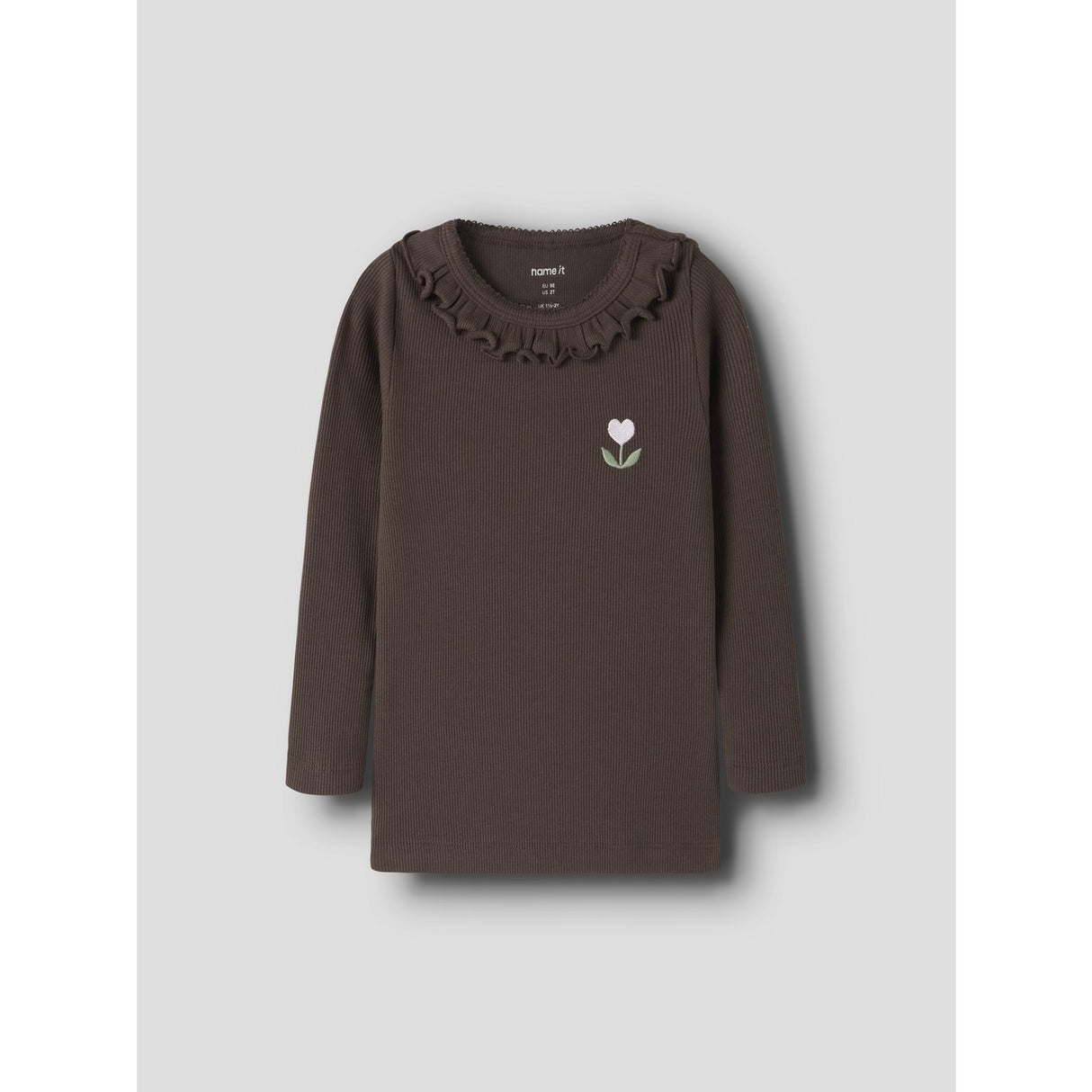 Name It Chocolate Brown Nmfnaisy Ls Slim Top