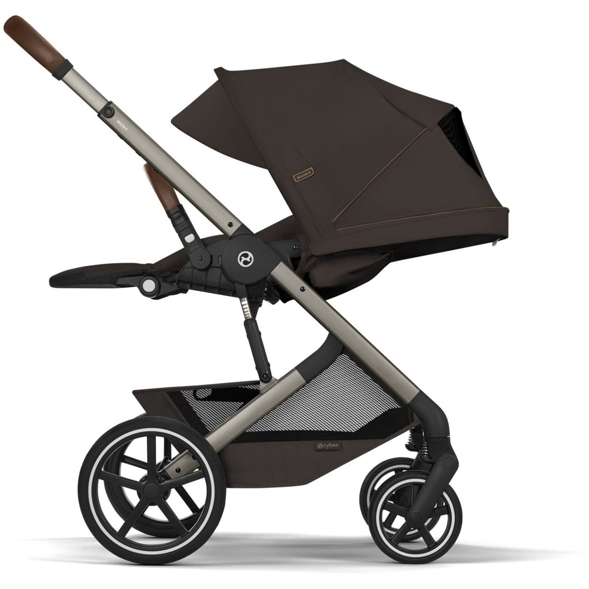 Cybex Chocolate Brown Balios S Lux Tpe Including Foldable Cot