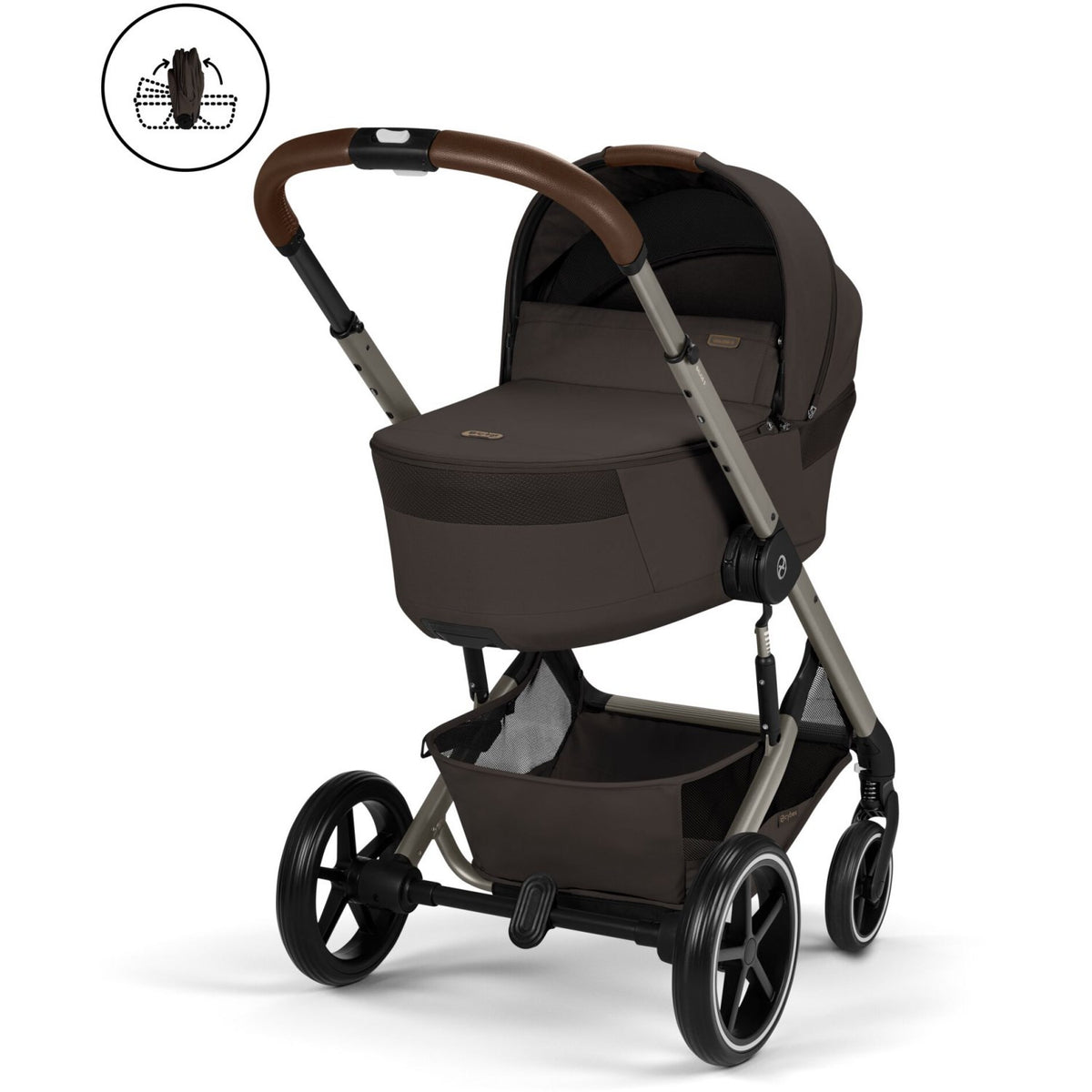 Cybex Chocolate Brown Balios S Lux Tpe Including Foldable Cot