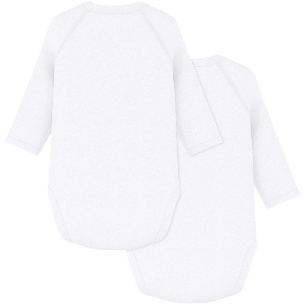 Petit Bateau White Long Sleeve Bodysuit 3-Pack