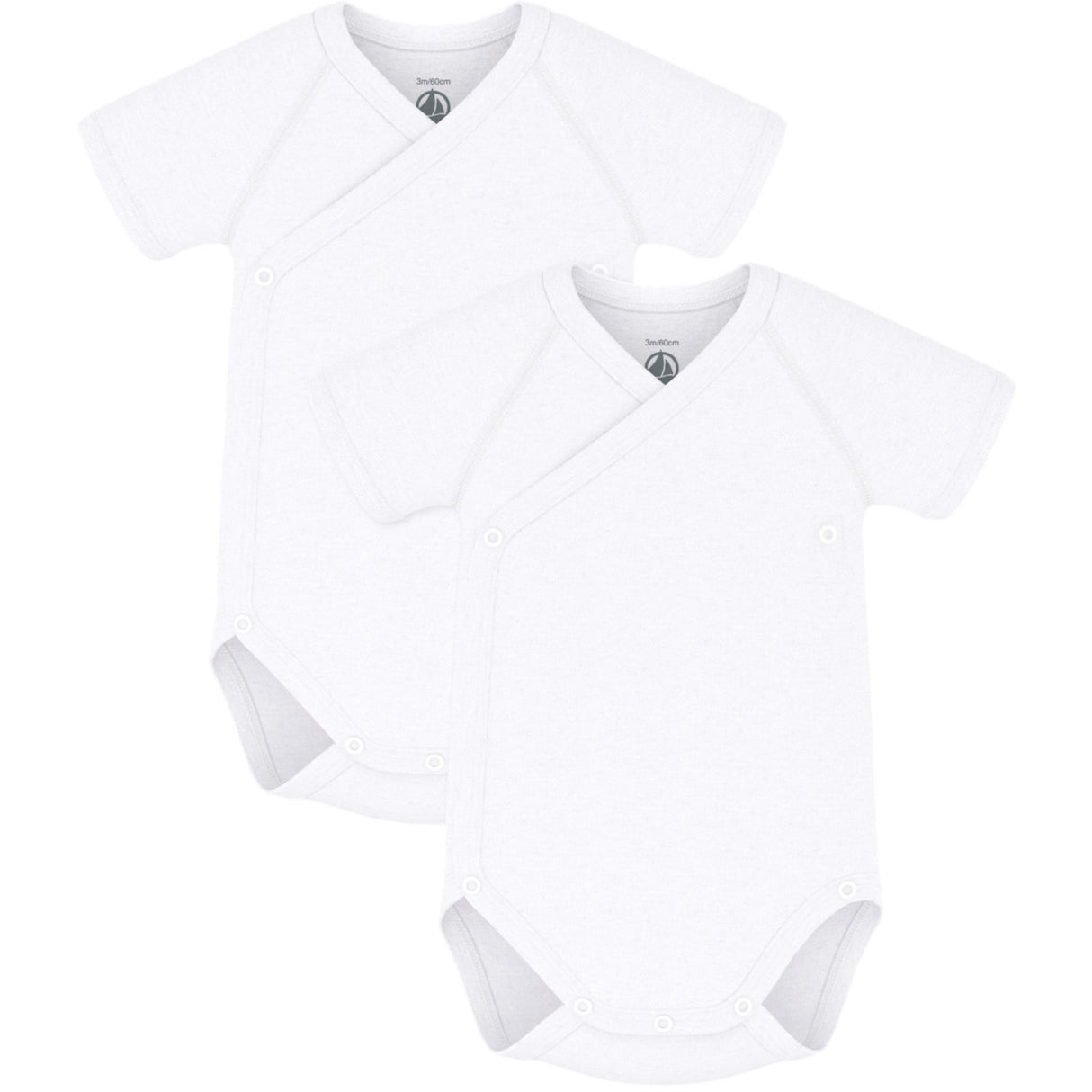 Petit Bateau White Short Sleeve Body 3-Pack