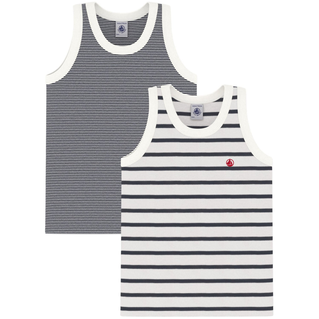 Petit Bateau Navy Stripe Undershirt 2-pack