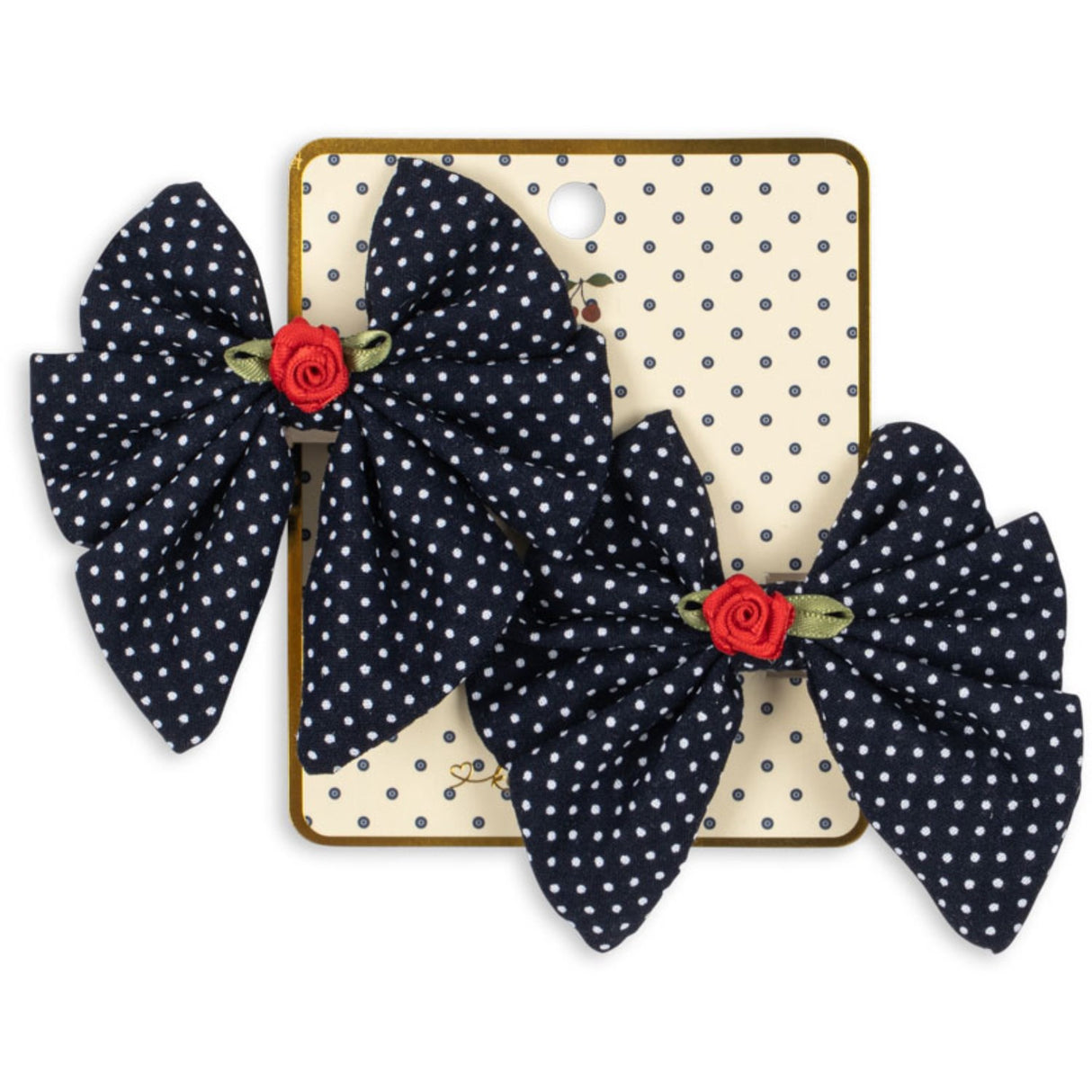 Konges Sløjd Dot Nuit 2 Pack Rose Rouge Bow Hair Clip