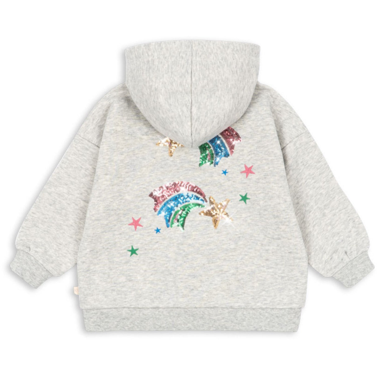Konges Sløjd Grey Melange Lou Sequin Sweat Zip Hood Gots