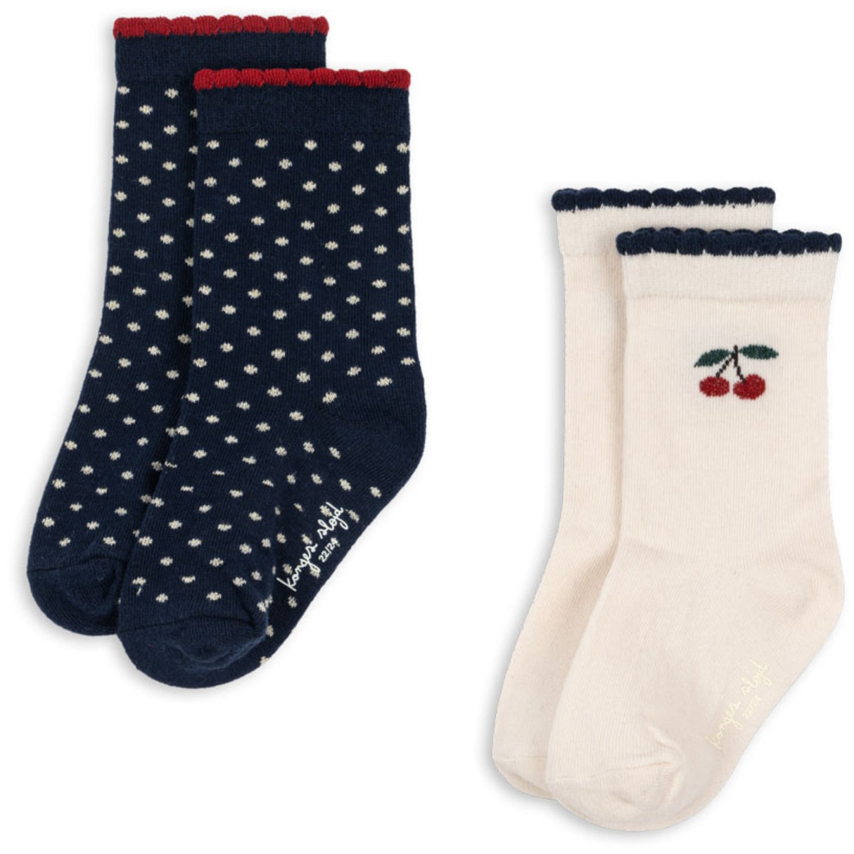 Konges Sløjd Cherry Mix 2 Pack Cherry Dot Socks