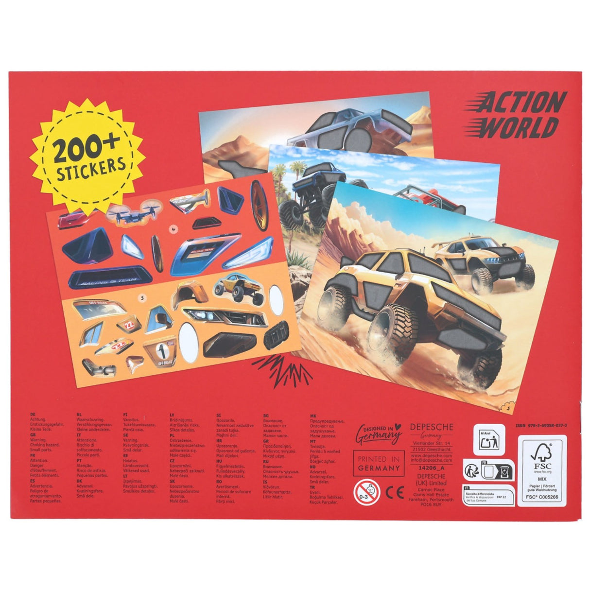 Dino World + Action Monster Cars Sticker Fun