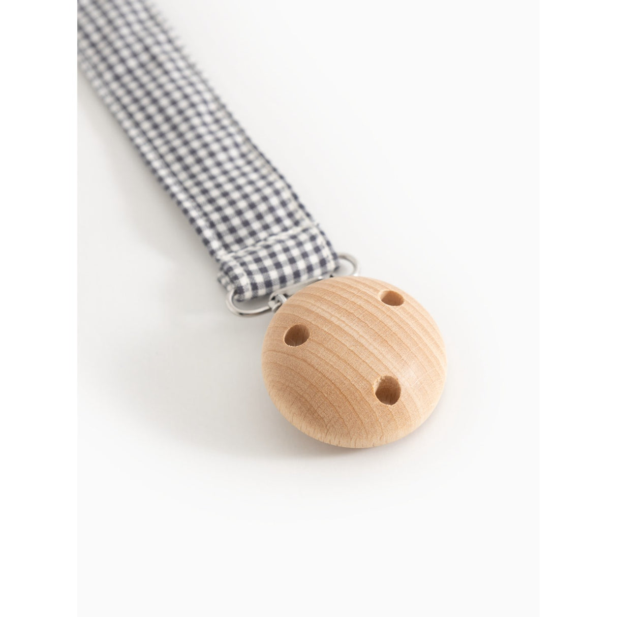 MarMar Crispy Poplin Acc Blue Check Alo Pacifier Clip