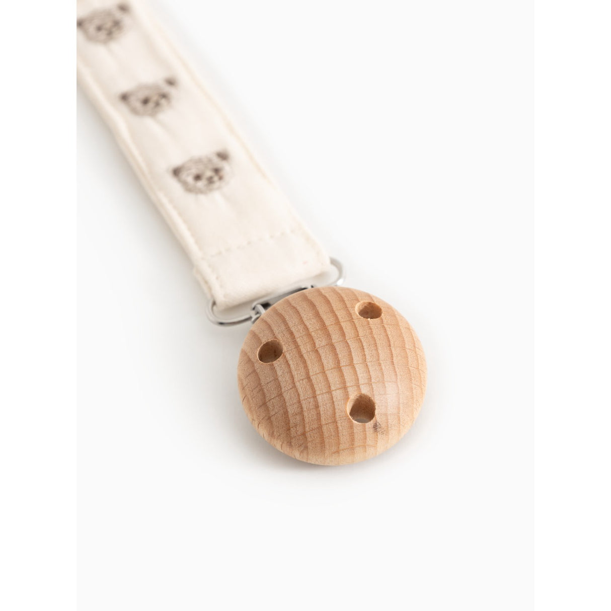 MarMar Crispy Poplin Teddybears Emb. Alo Embroidery Pacifier Clip