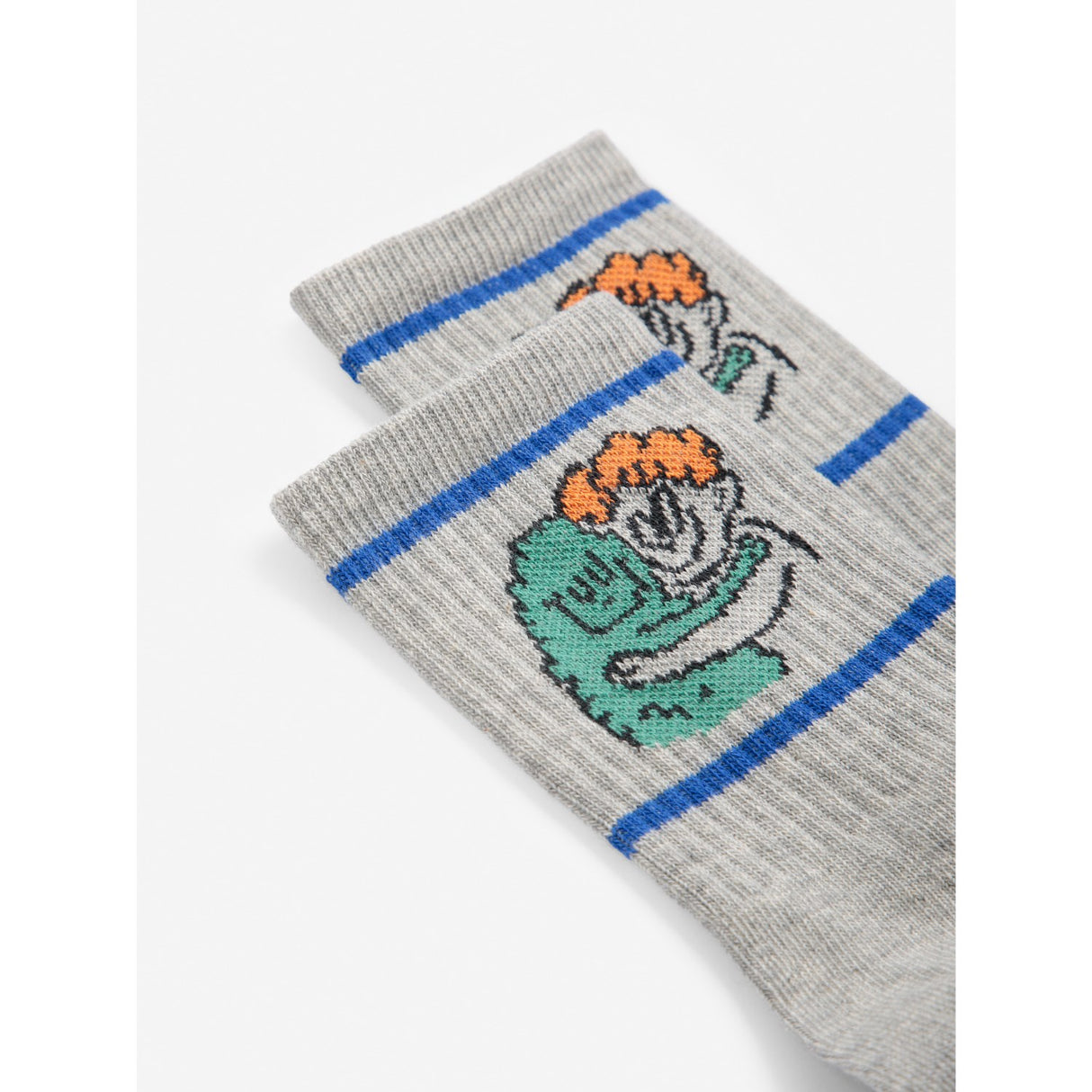 Bobo Choses Light Heather Grey Hug Hairy Monster Short Socks