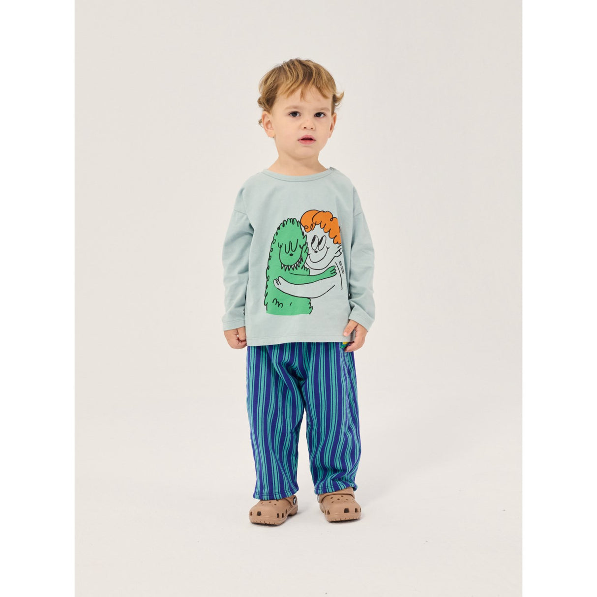 Bobo Choses Light Blue Hug Hairy Monster T-Shirt