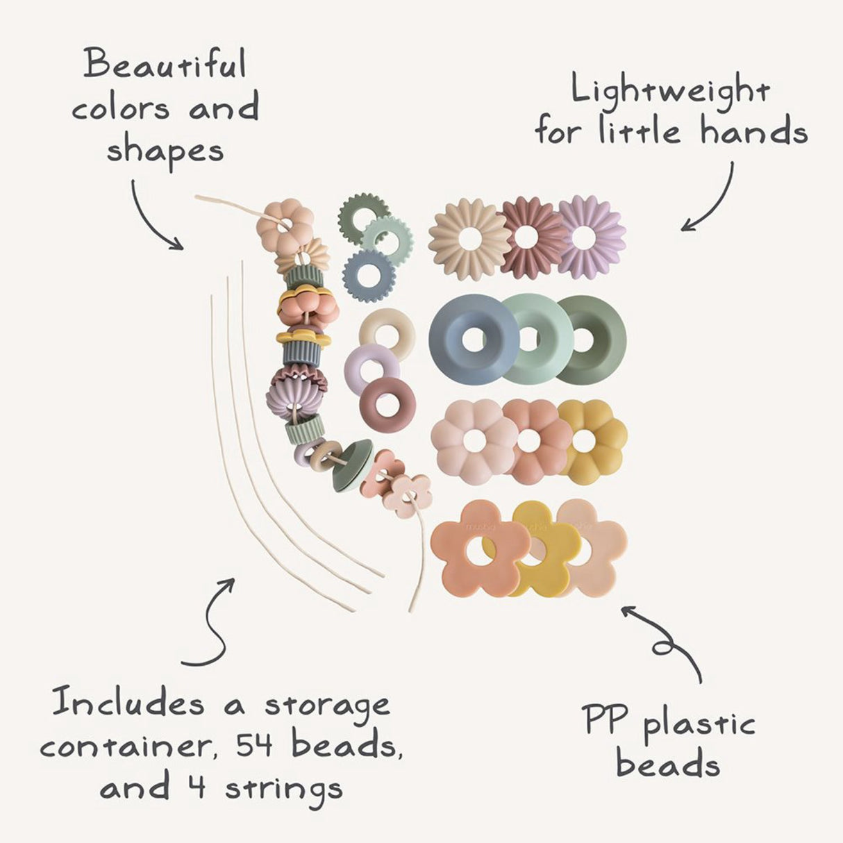Mushie Multi Mushie Bead Lacing Toy Set
