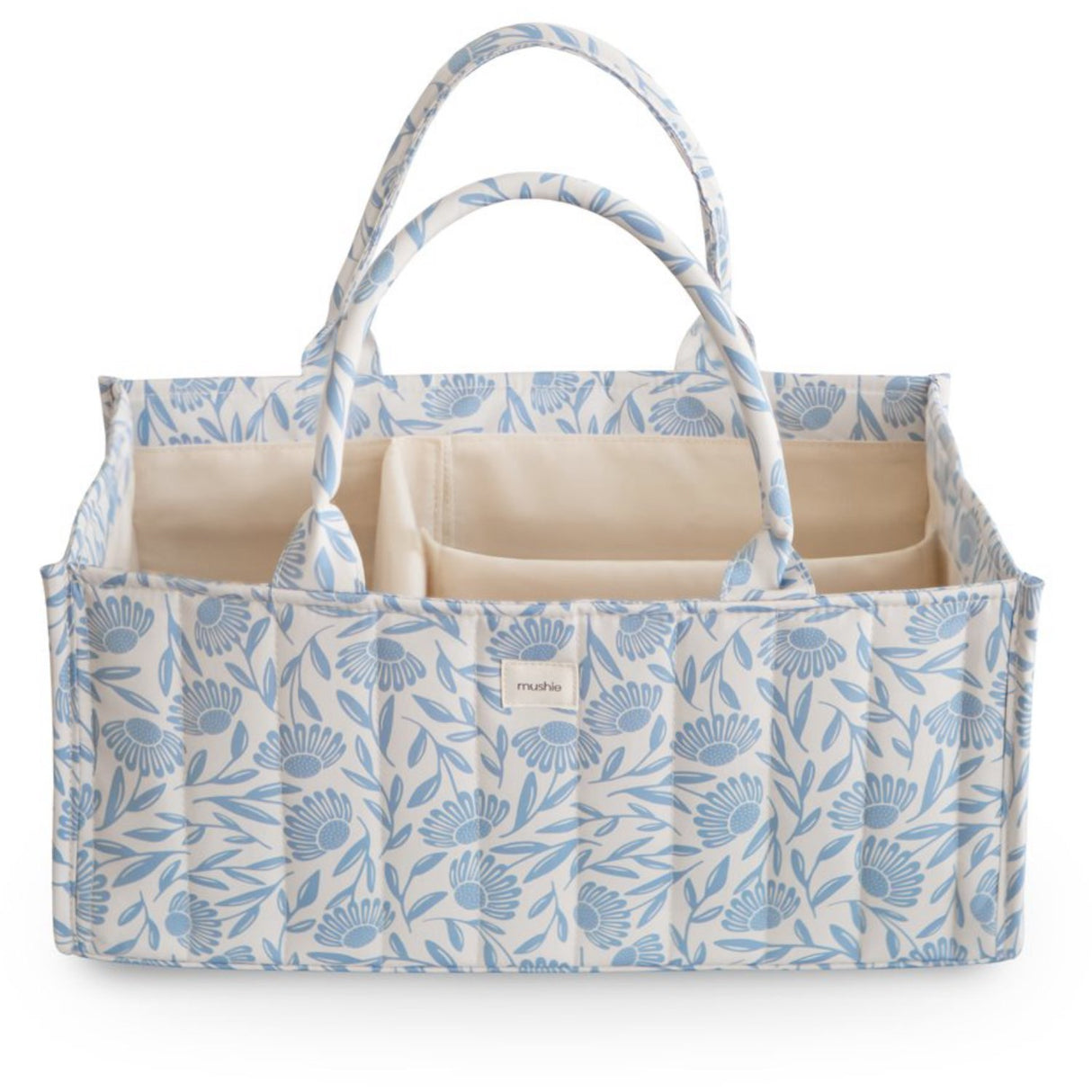 Mushie Blue Flowers Mushie Diaper Caddy - Blue Flowers