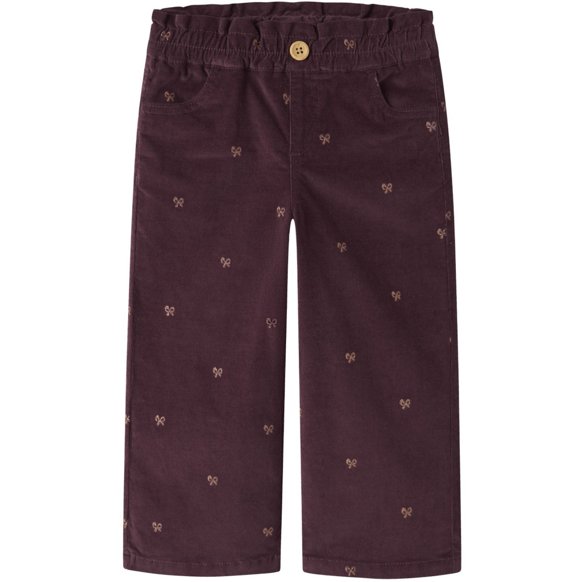 Name It Catawba Grape Glitter Bow Nmfbella Wide Cord Glitter Pants 4510-Yt