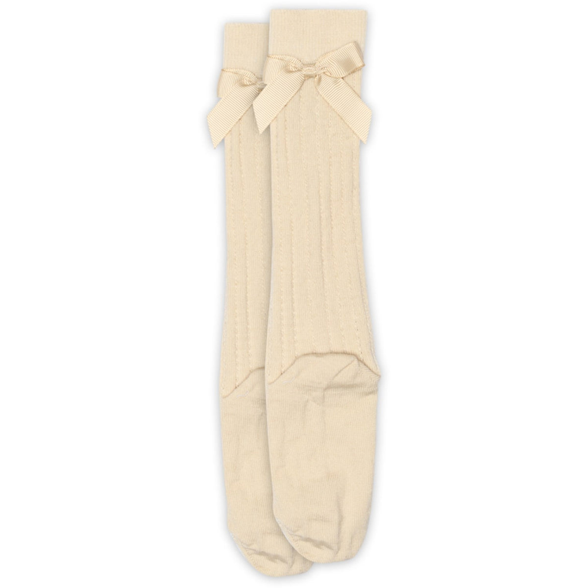 Mp Danmark Ecru Vita Knee Socks Bow