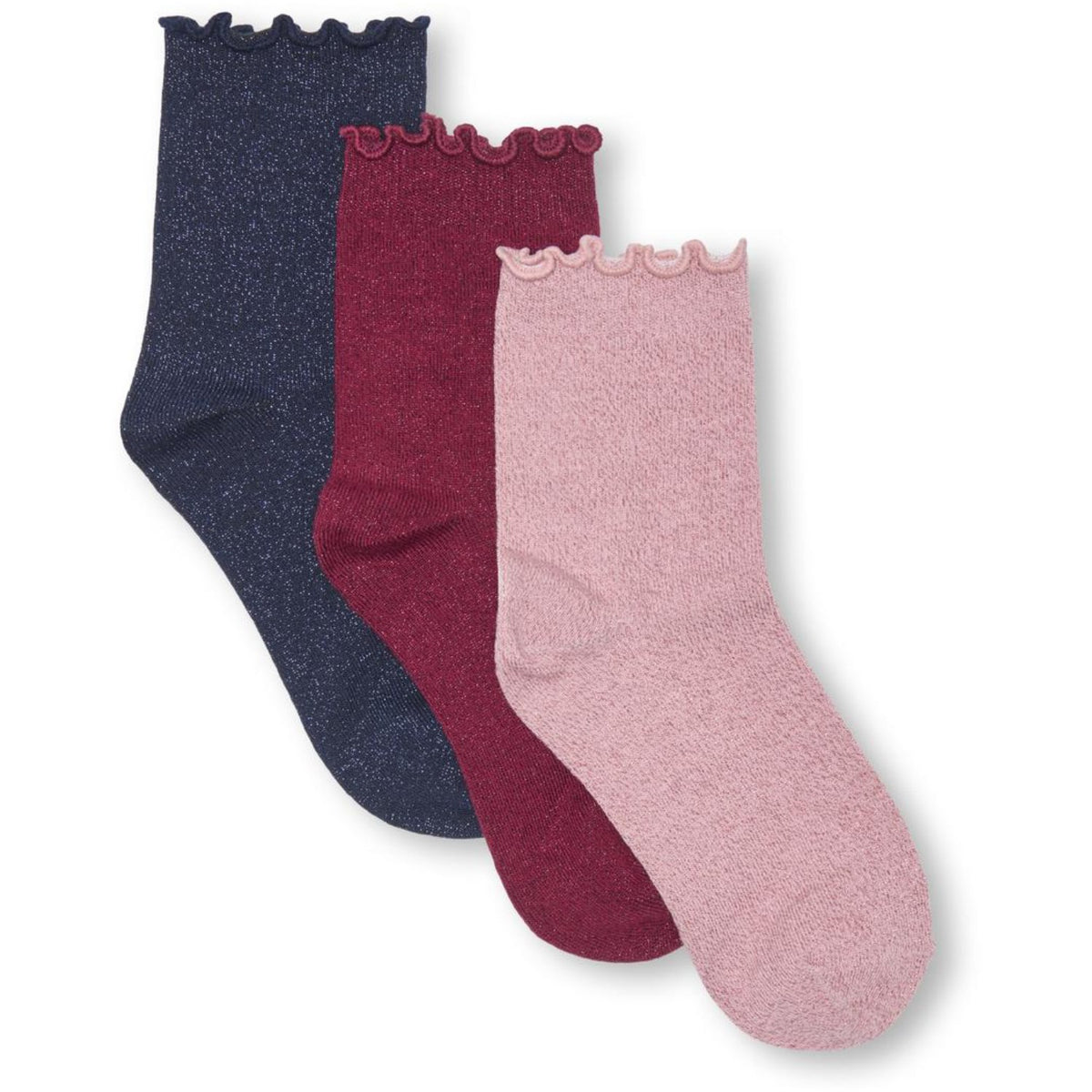 kids ONLY Cabernet Kogwinter Xmas Glitter Socks 3-Pack Acc