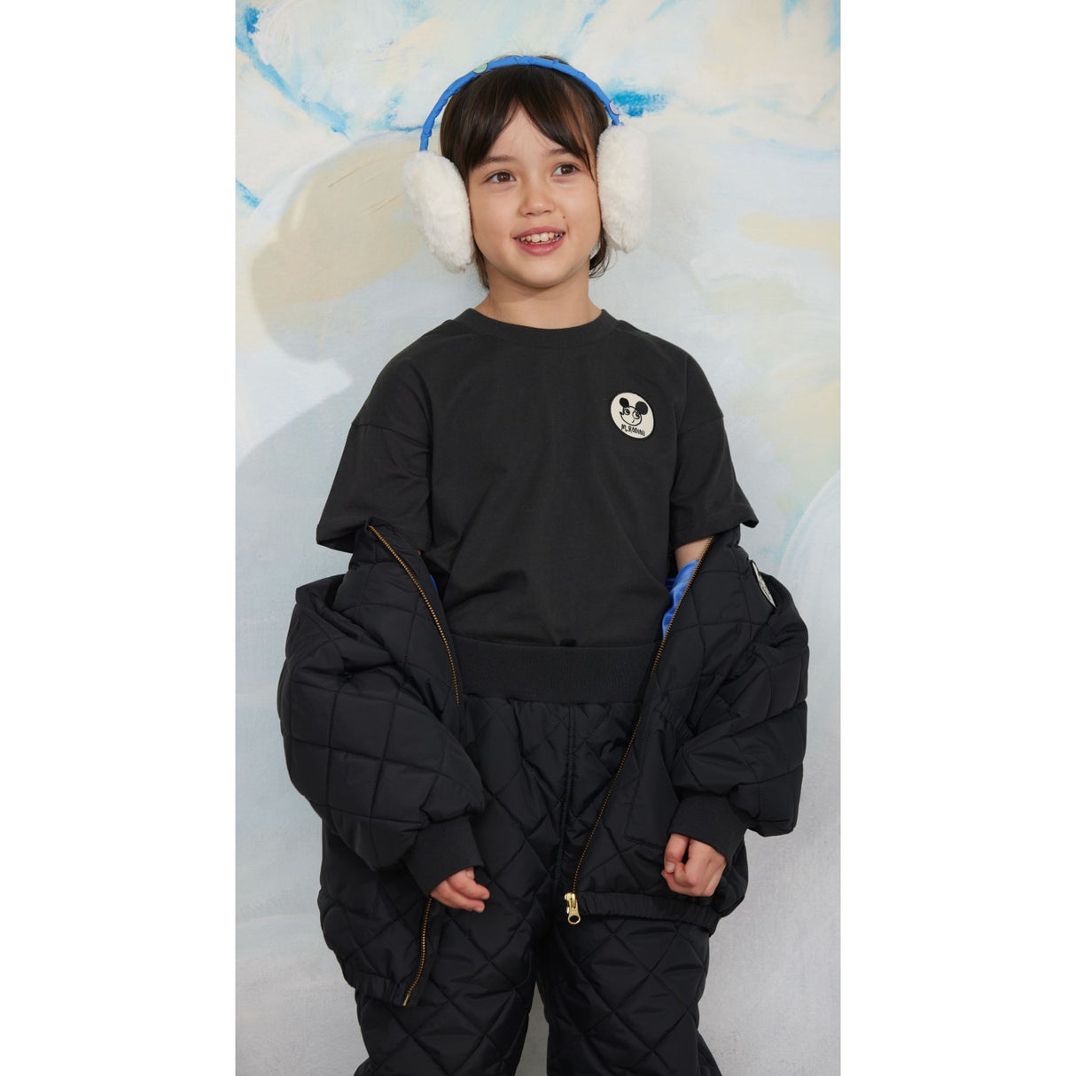 Mini Rodini Black Ritzratz Patch Quilted Puffer
