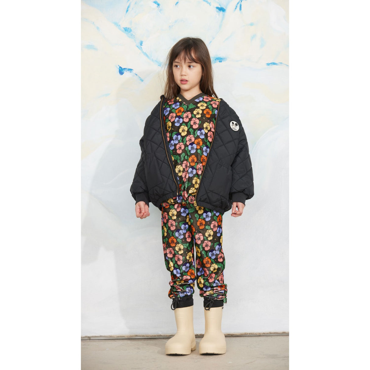 Mini Rodini Black Ritzratz Patch Quilted Puffer