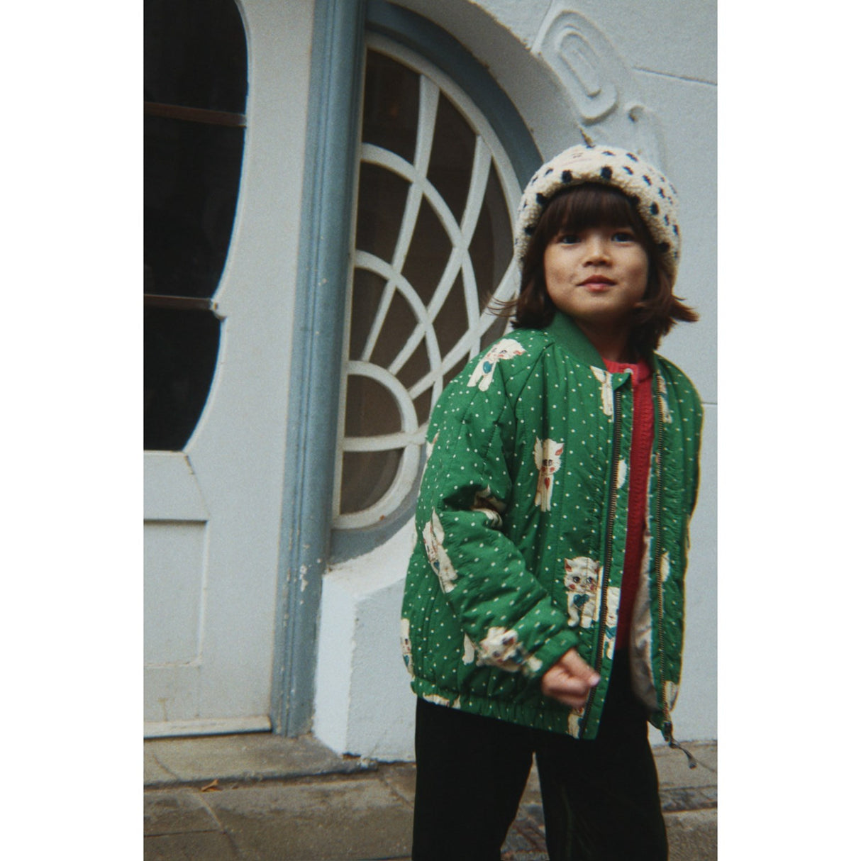Konges Sløjd Dot Miao Verde Juno Printed Bomber Jacket