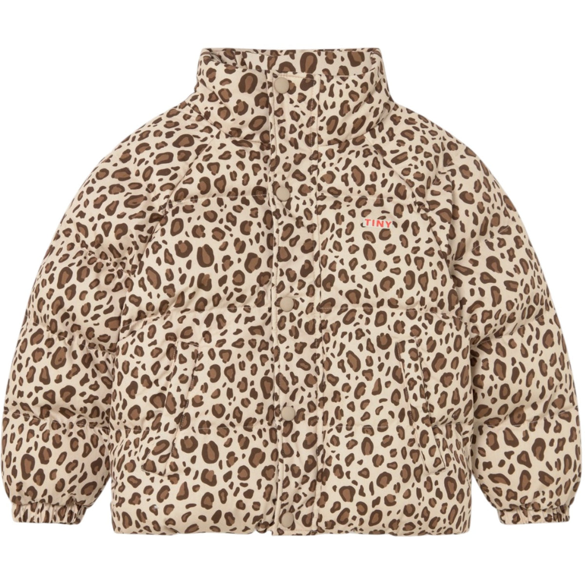 TinyCottons Dark Vanilla Animal Print Short Padded Jacket