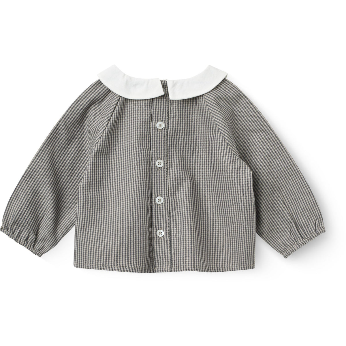 COPENHAGEN COLORS Grey Check Comb. Checkered Emb. Baby Set W. Blouse And Bloomers