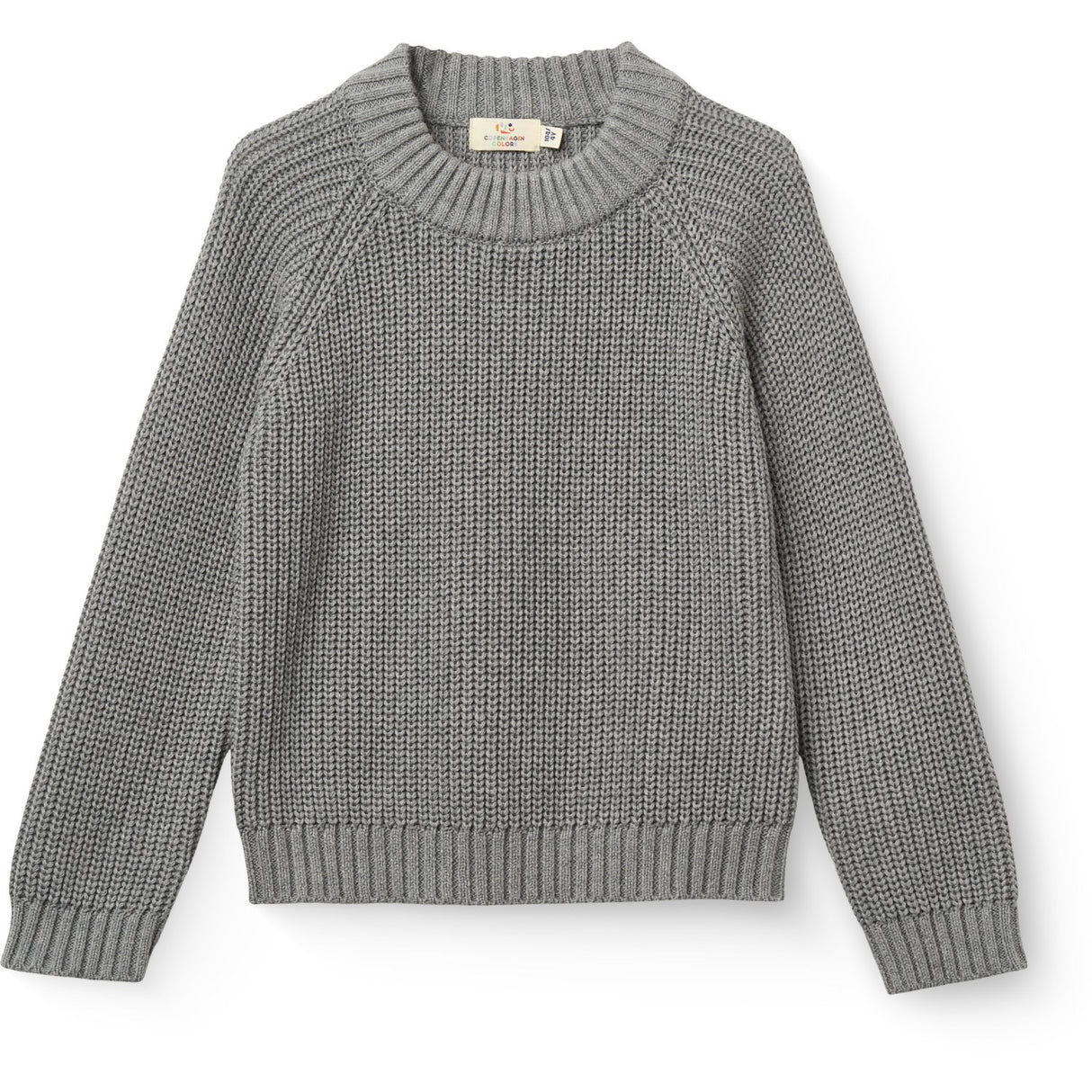 COPENHAGEN COLORS Grey Mel. Knitted Classic Rib Sweater