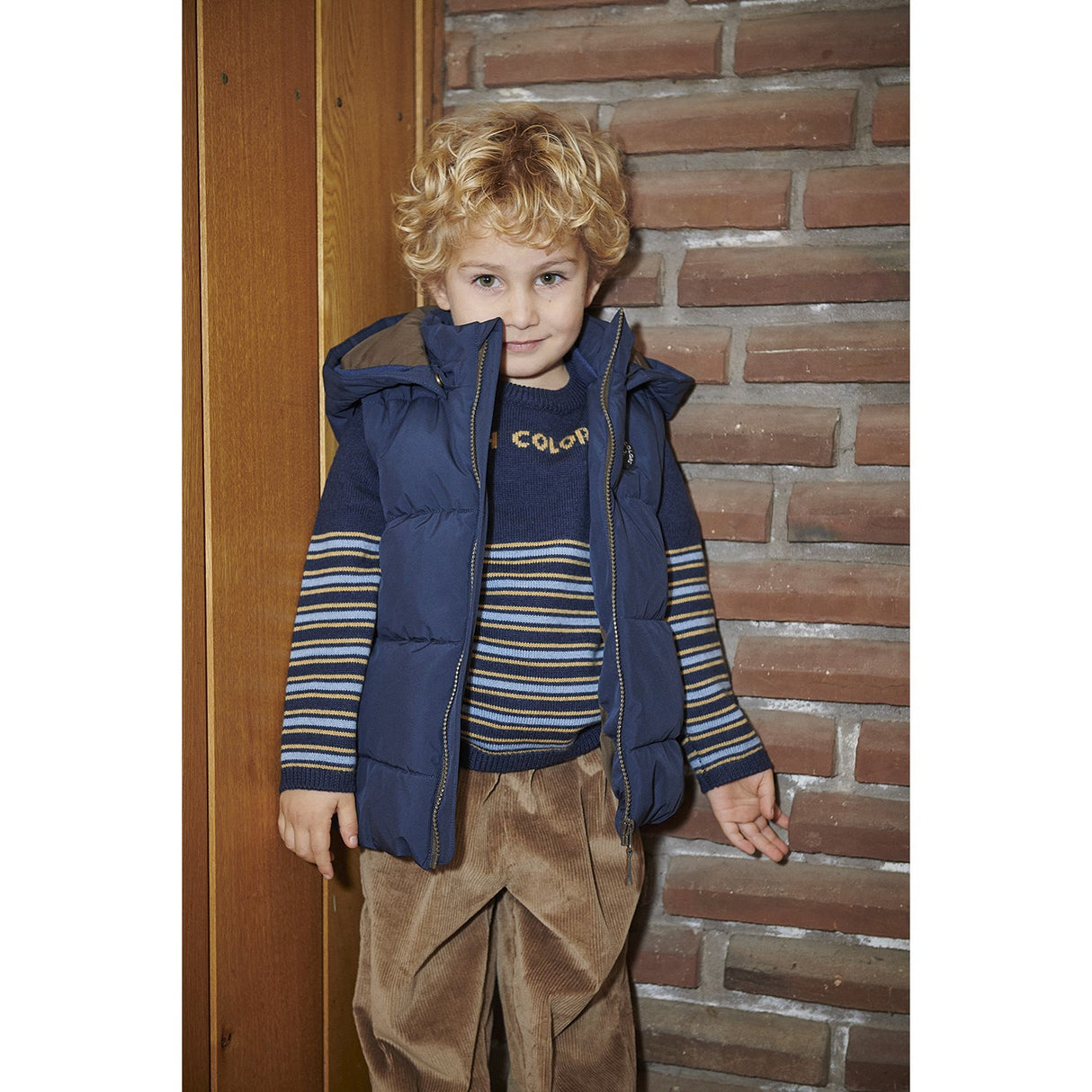 COPENHAGEN COLORS Brown Corduroy Pant W. Adj. Waist