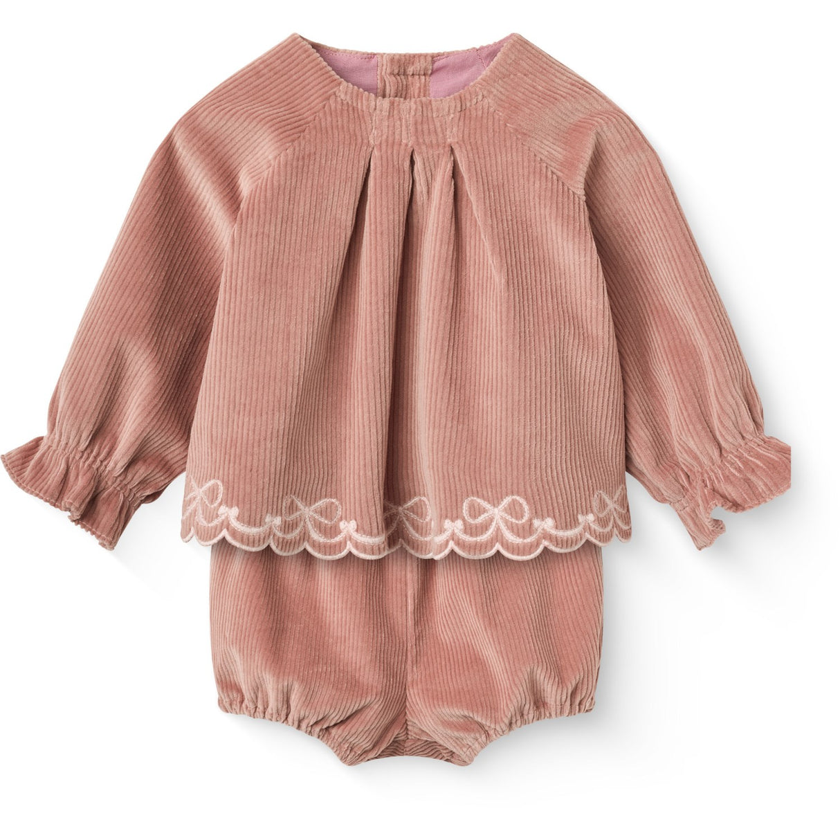 COPENHAGEN COLORS Winter Rose Corduroy Baby Set W. Emb.
