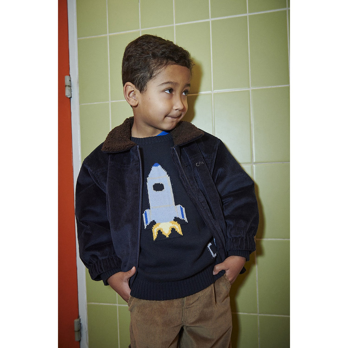 COPENHAGEN COLORS Navy Rocket Comb. Sweater W. Icon