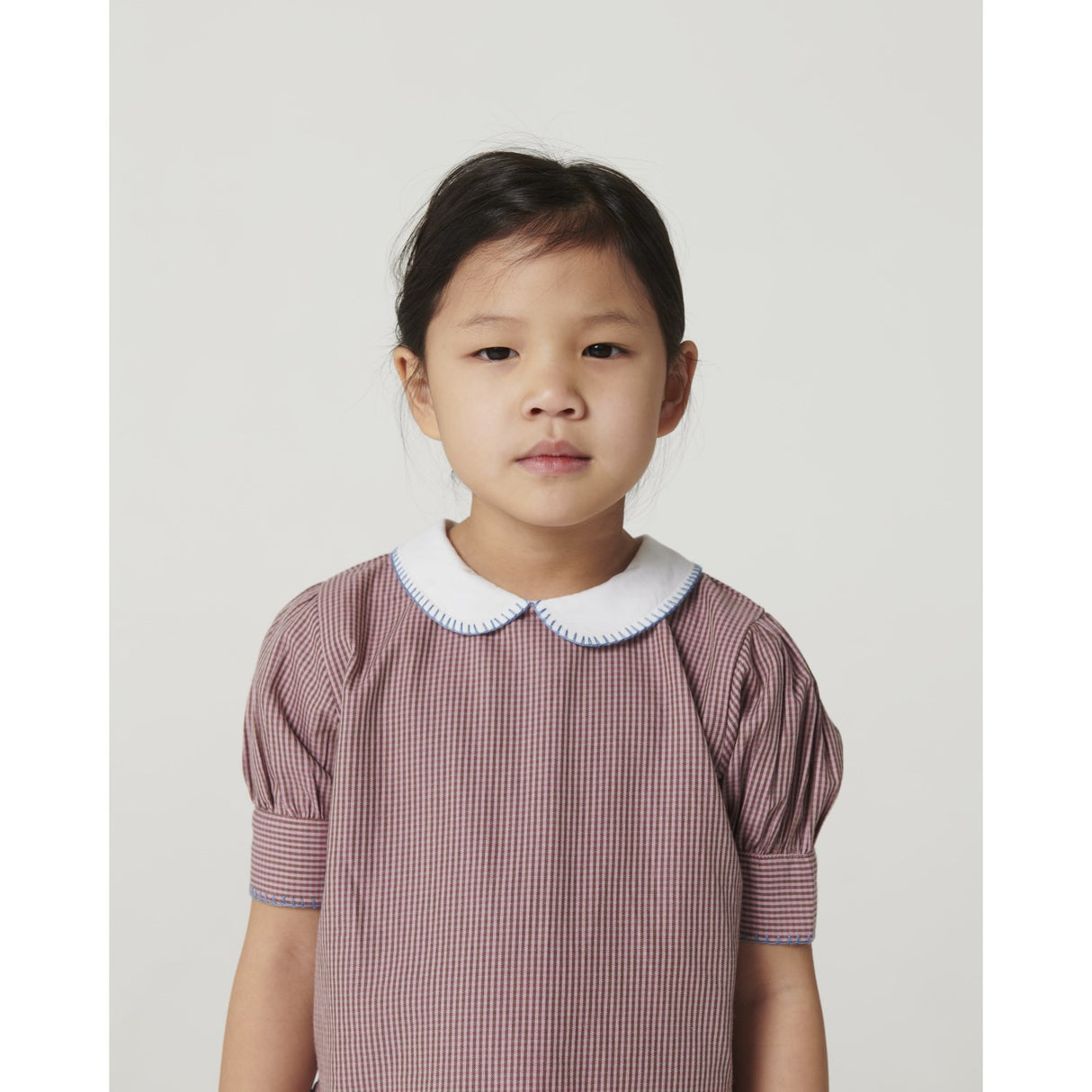 COPENHAGEN COLORS Winter Rose Check Comb. Checkered Blouse And Skirt Set