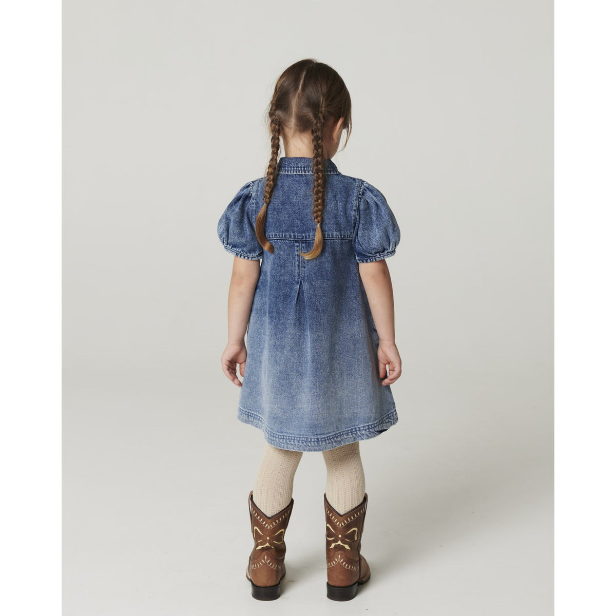 COPENHAGEN COLORS Block Spray Denim Dress W. Block Spray