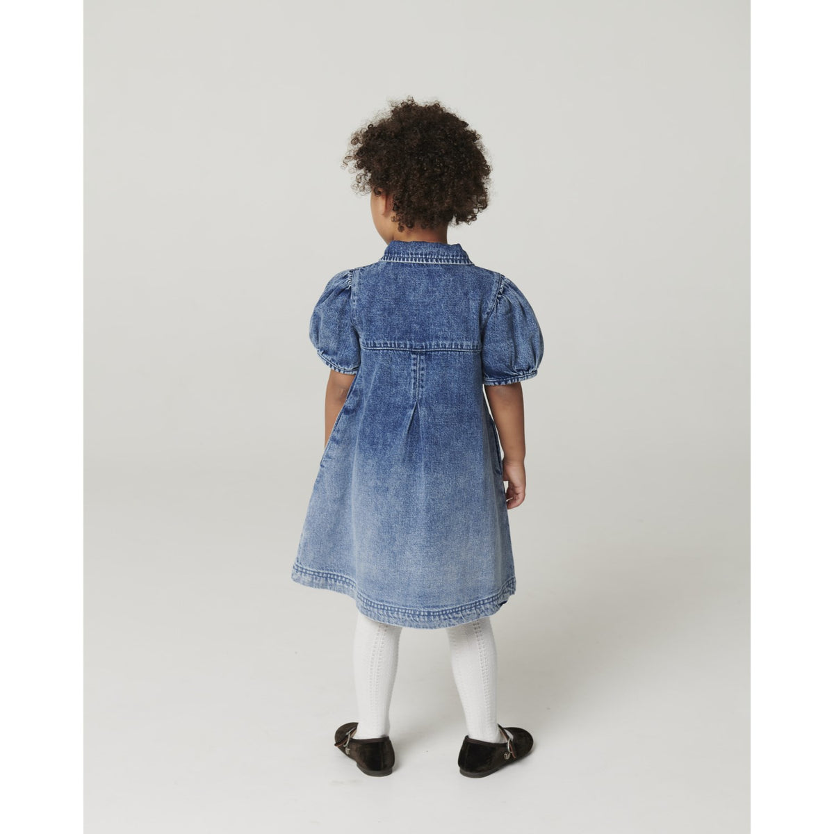 COPENHAGEN COLORS Block Spray Denim Dress W. Block Spray