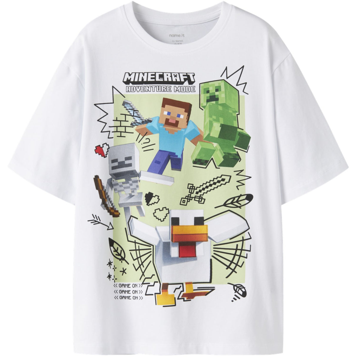 Name It Bright White Nkmsena Minecraft Ss Nreg Top Box Bfu