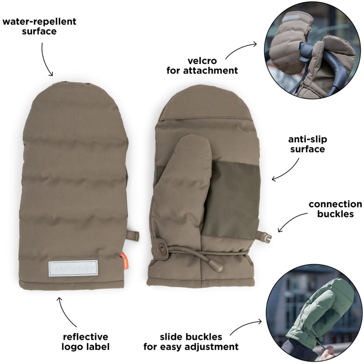 DonebyDeer Taupe Stroller Mittens